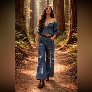 Anthropologie NWT The Lex Embroidered High-Rise Taper Jeans by Pilcro size 26.